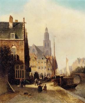 unknow artist European city landscape, street landsacpe, construction, frontstore, building and architecture. 301 France oil painting art